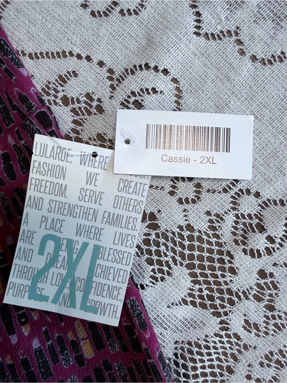 LuLaRoe Magenta and Black Patterned Pencil Skirt